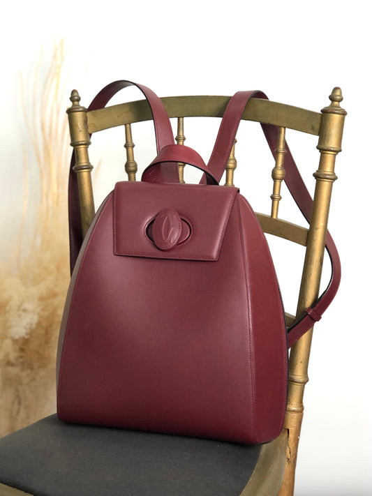 Cartier Turn Lock Backpack Bordeaux Vintage txrxit