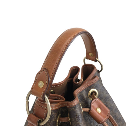 CELINE Macadam Two-way Drawstring Handbag Shoulder bag Brown Vintage ifb2i4