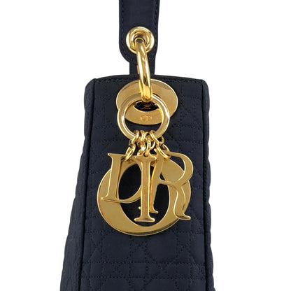 Christian Dior Cannage Logo Charm Shoulder bag Hobobag Black Vintage gd5hwv