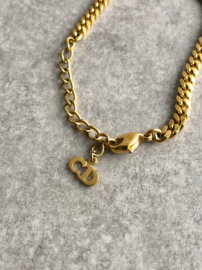 Christian Dior Logo Bracelet Gold Vintage cragun