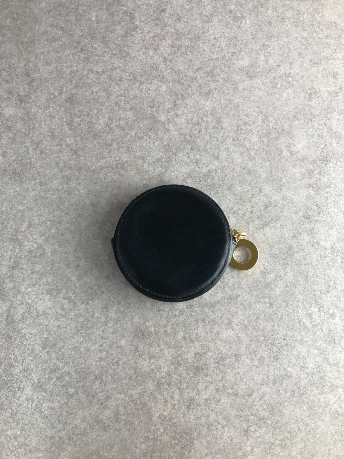 CELINE Circle Logo Coin Purse Black Vintage n7ez3e