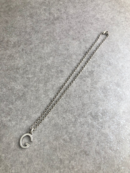GUCCI G Motif Necklace Silver Vintage 2zfvnh