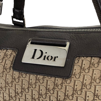 Christian Dior Trotter Street Chic Jacquard Leather Handbag Boston bag Brown Vintage atd5pv