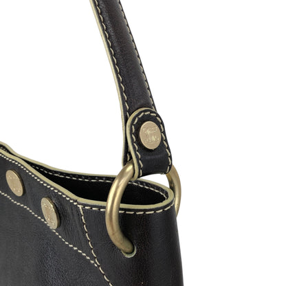 CELINE Blason Shoulder bag Hobobag Brown Vintage 4ykatc