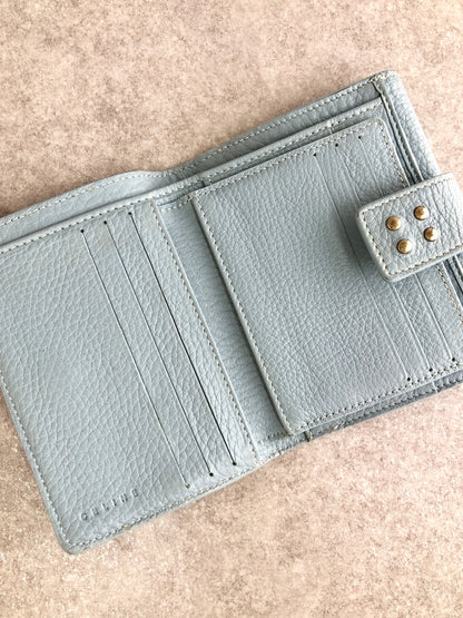 CELINE Triomphe Folded Wallet Blue Vintage hwhyez