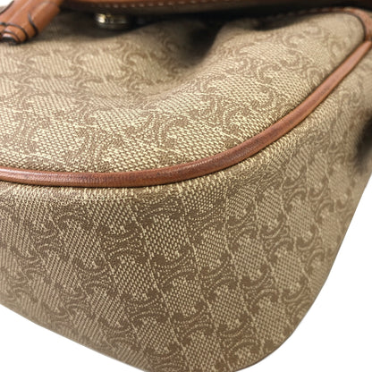 CELINE Macadam Blason Tassel Small Crossbody Shoulder bag Beige Vintage y3r5h2