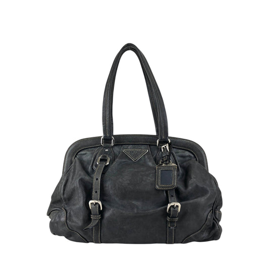 PRADA Triangle Logo Handbag Gray Vintage x8guys