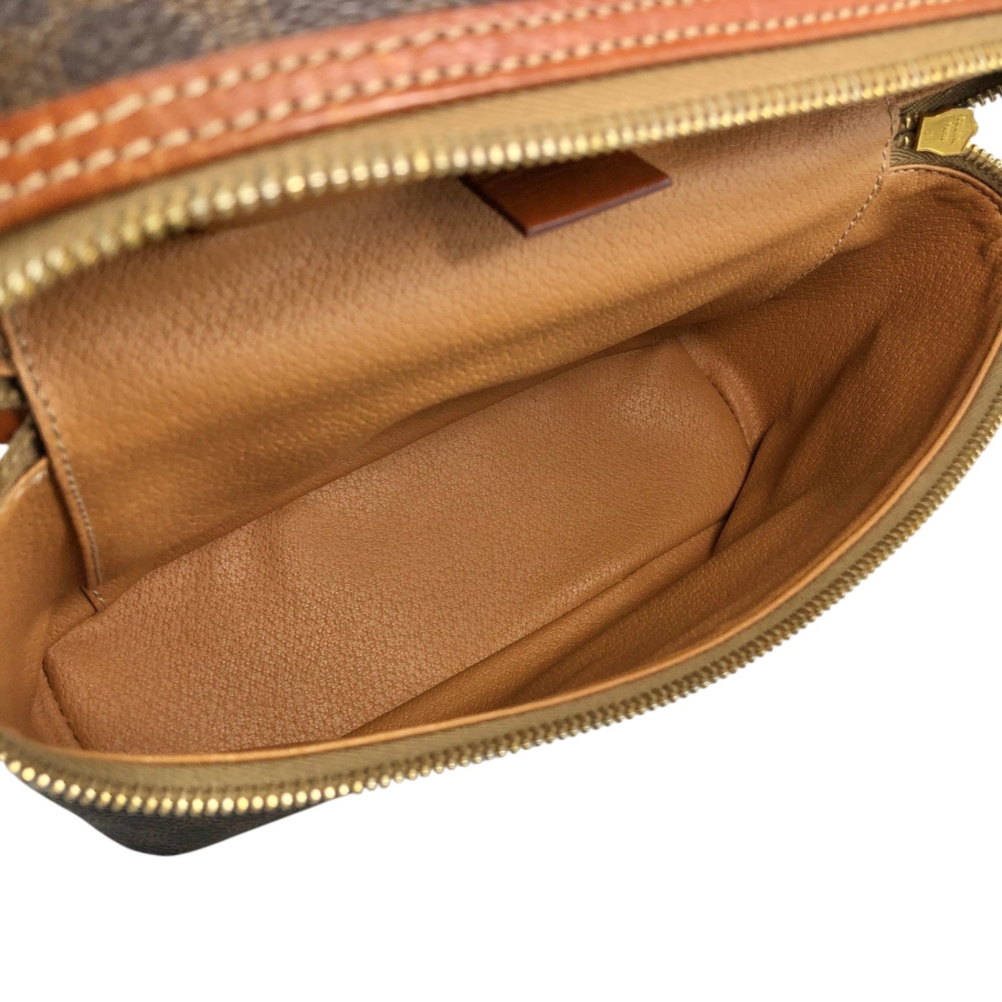 CELINE Macadam Blason Two-way Shoulder bag Vanity bag Brown Vintage hts83y