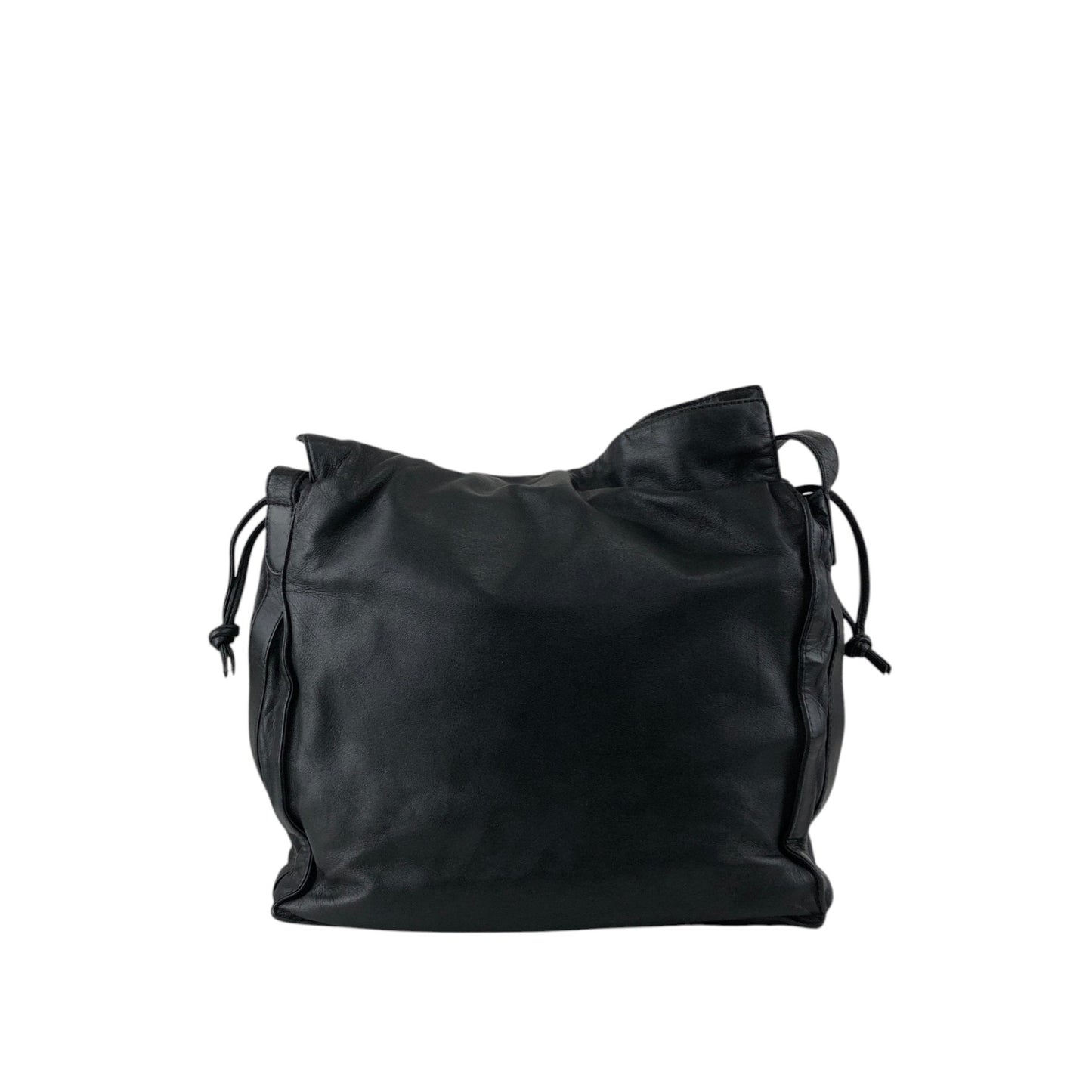 LOEWE Anagram Flamenco Drawstring Shoulder bag Black Vintage ak5uss