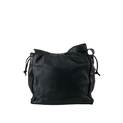 LOEWE Anagram Flamenco Drawstring Shoulder bag Black Vintage ak5uss