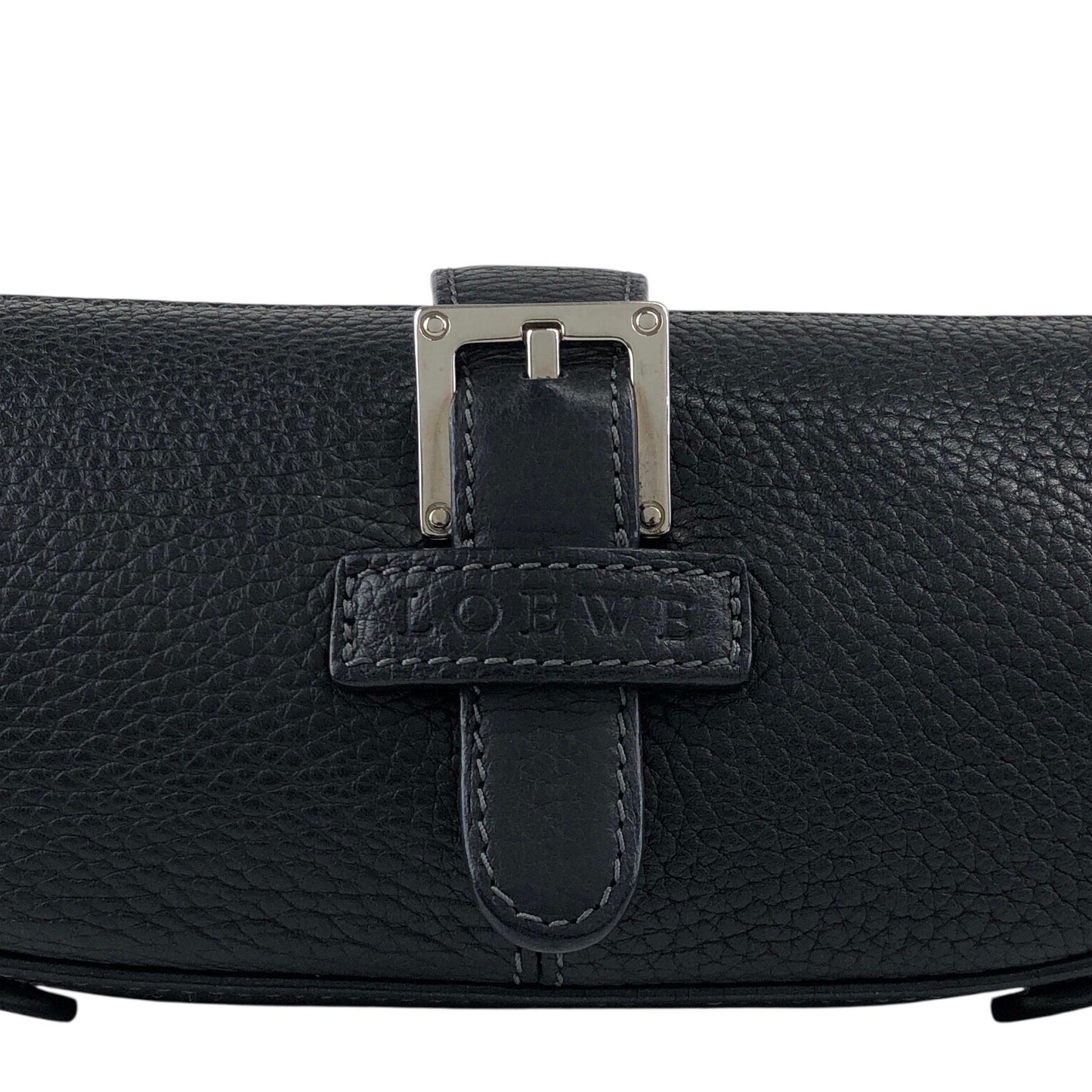 LOEWE Logo Embossed Handbag Black Vintage nk5fxc