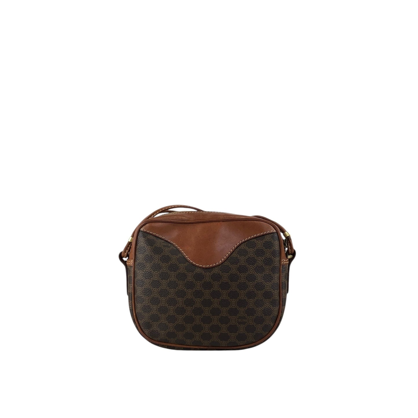CELINE Macadam Blason Shoulder bag Brown Vintage y5kjmd
