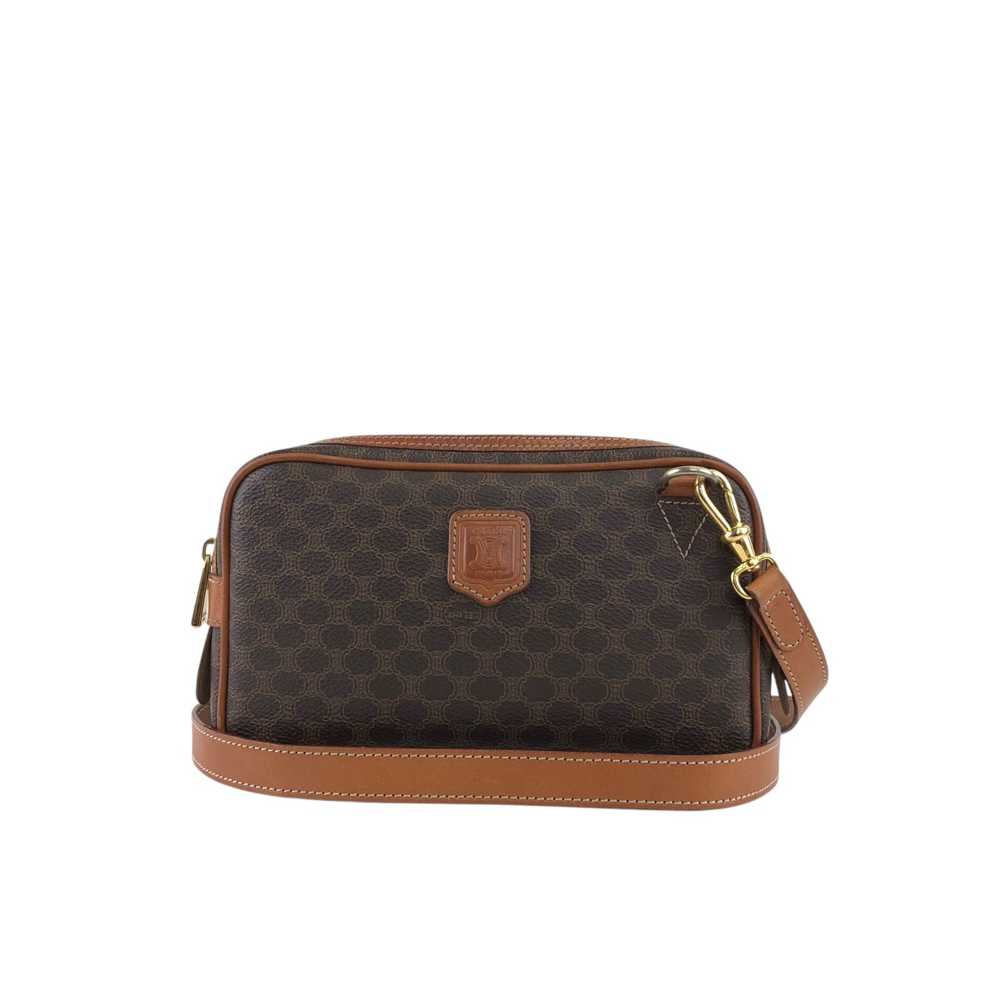 CELINE Macadam Blason Shoulder bag Brown Vintage m7s7jn