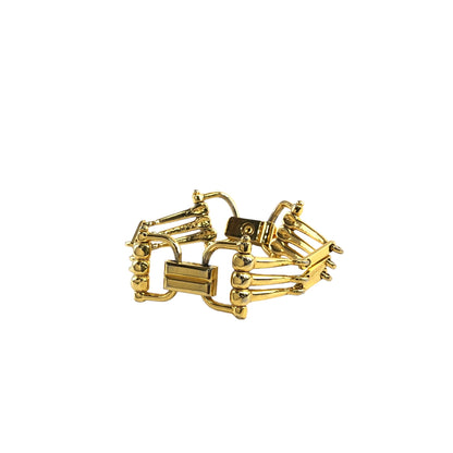 CELINE Horse Bit Bracelet Gold Vintage tikd4g