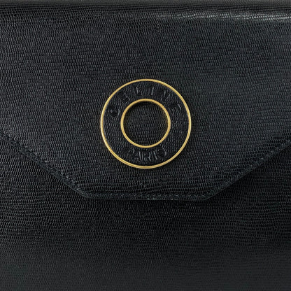 CELINE Circle Logo Shoulder bag Black Vintage bwix55