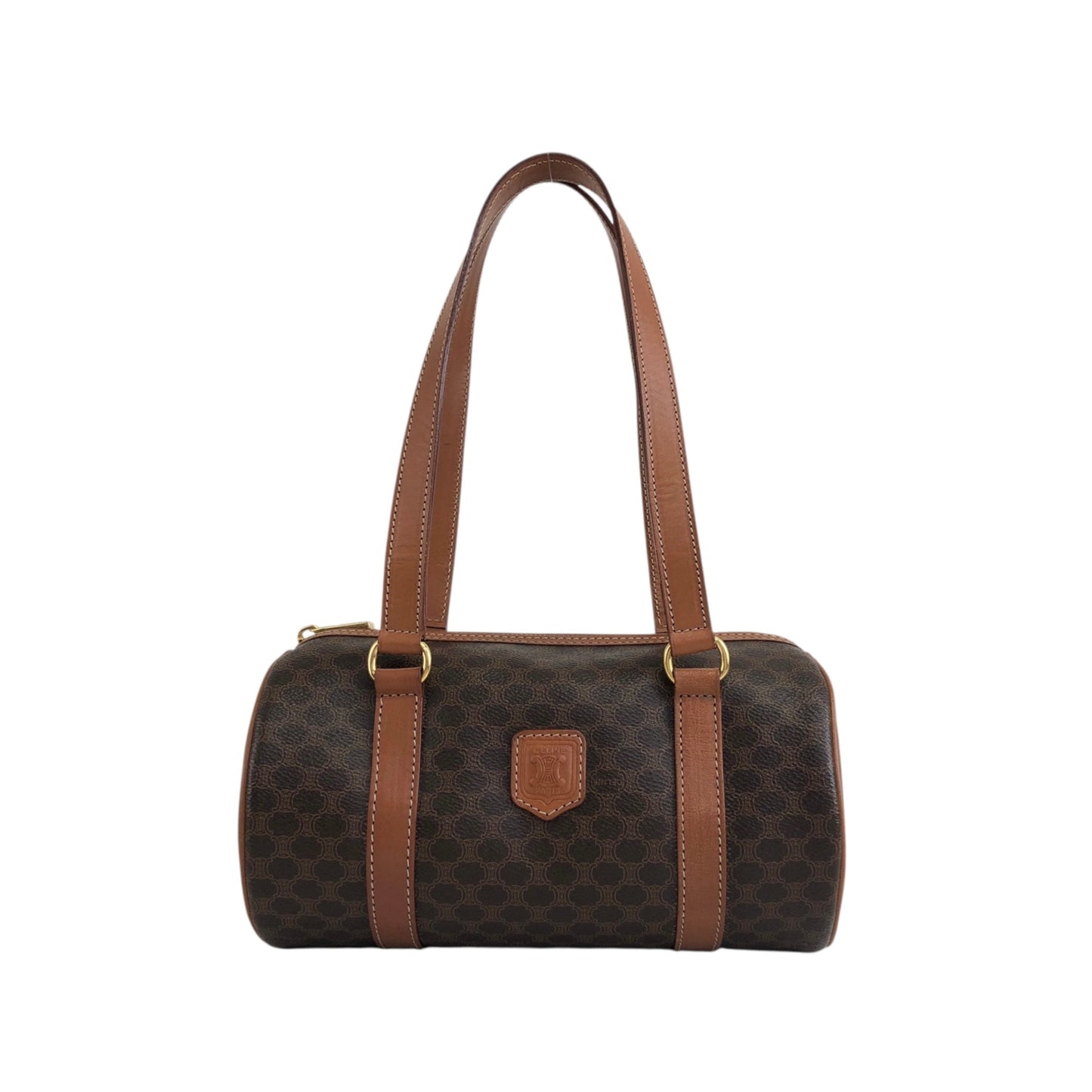 CELINE Macadam Blason Handbag Brown Vintage vkp6jp
