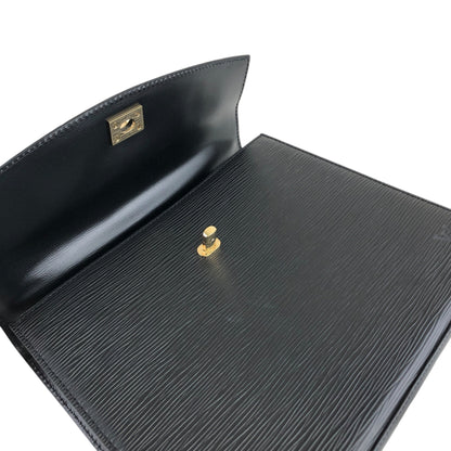 LOUIS VUITTON Epi Turn Lock Handbag Black Vintage 25r47v