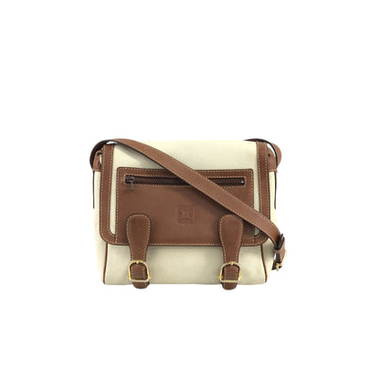 CELINE Blason Shoulder bag White×Brown Vintage ue3evj