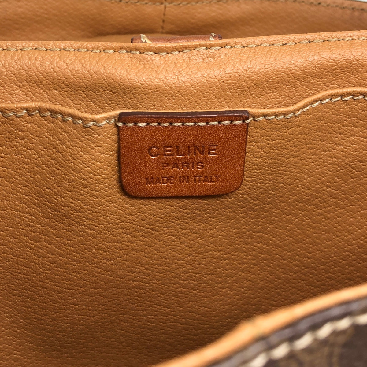 CELINE Macadam Blason Two-way Vanity bag Shoulder bag Brown Vintage me53ak