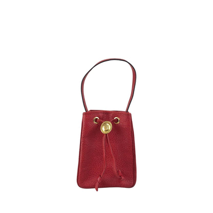 Christian Dior CD Logo Drawstring Small Handbag Red Vintage 46ensx