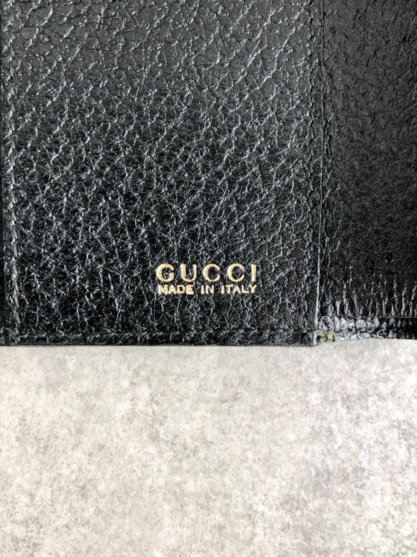 GUCCI Horse Bit Trifold Wallet Black Vintage xhjptb