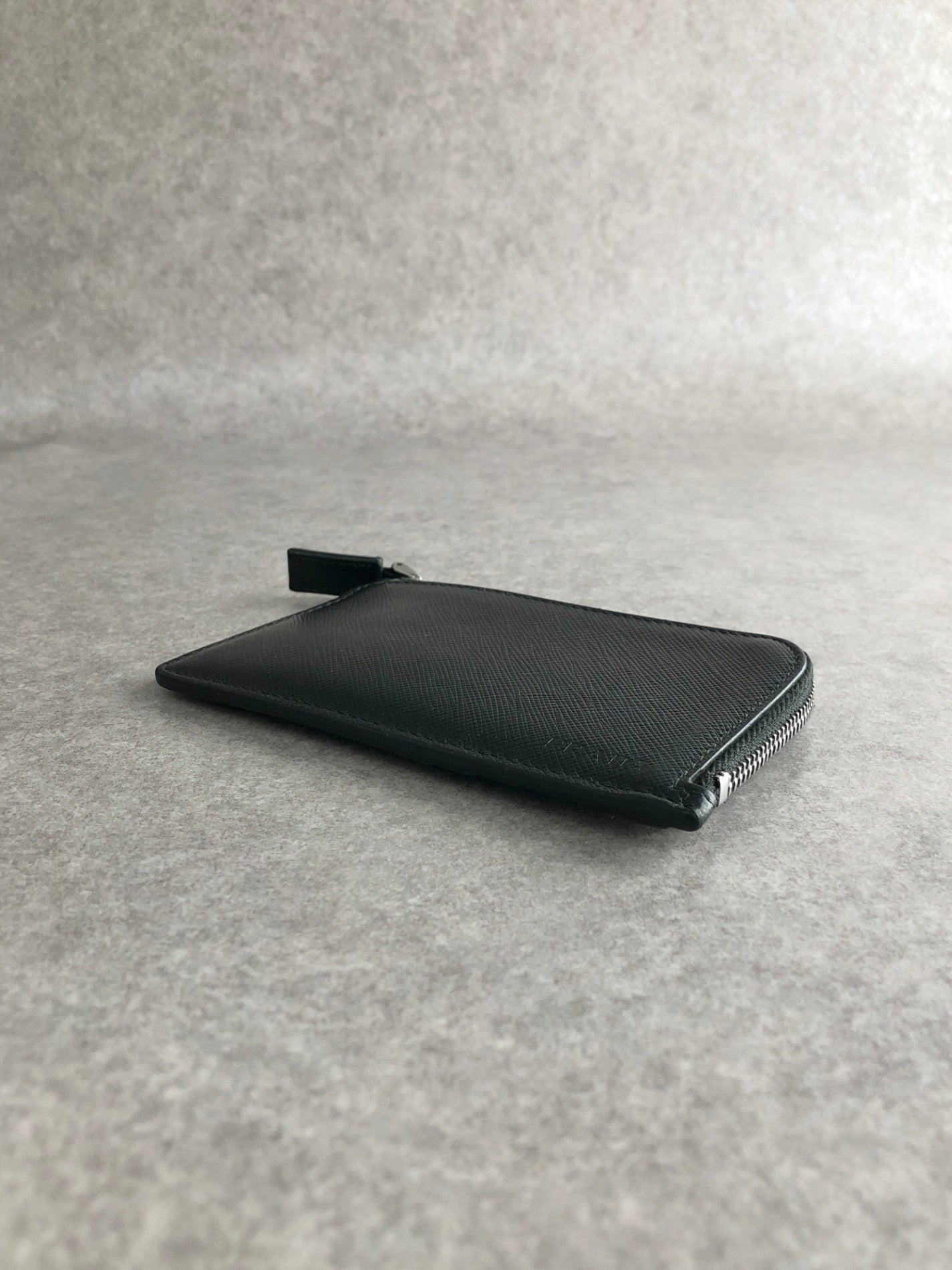 PRADA Logo Embossed Wallet Black Vintage darw4w