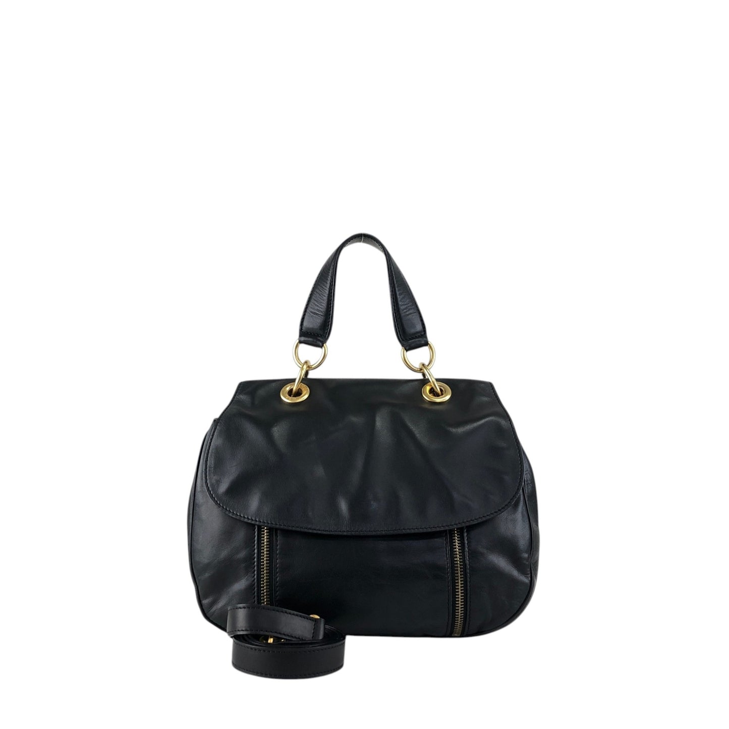 CELINE Two-way Handbag Shoulder bag Black Vintage uezhmr