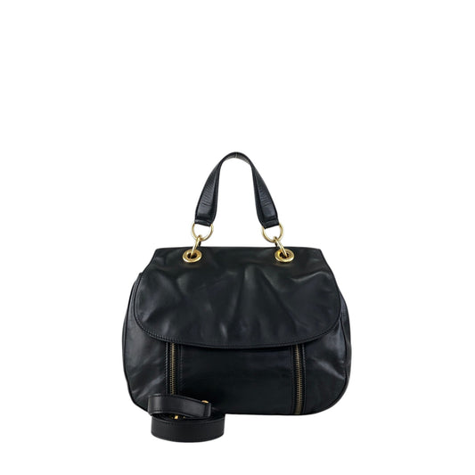 CELINE Two-way Handbag Shoulder bag Black Vintage uezhmr
