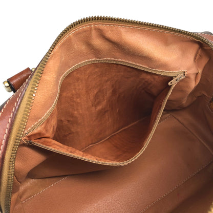 CELINE Macadam Blason Small Boston bag Handbag Brown Vintage 3wak2v