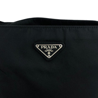 PRADA Triangle Logo Handbag Black Vintage sfzwud