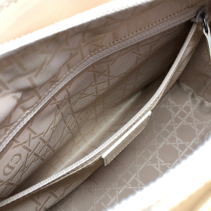 Christian Dior Lady Dior Logo Embossed Handbag Beige Vintage rnt3g4