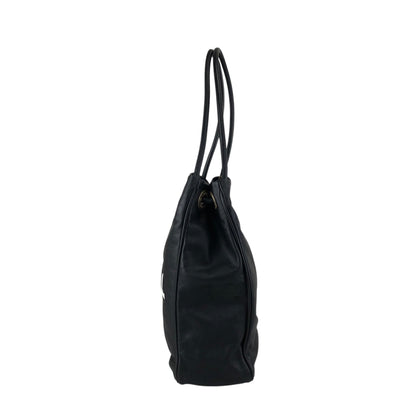 CHANEL Logo Totebag Black Vintage 3raaj5