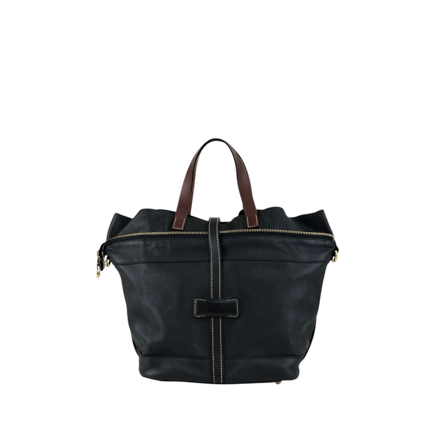 LOEWE Logo Front Buckle Two-way Handbag Shoulder bag Black Vintage pszdm6