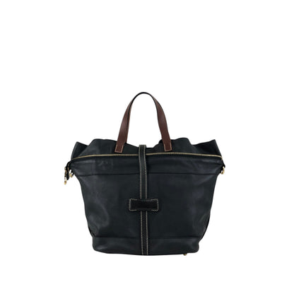 LOEWE Logo Front Buckle Two-way Handbag Shoulder bag Black Vintage pszdm6