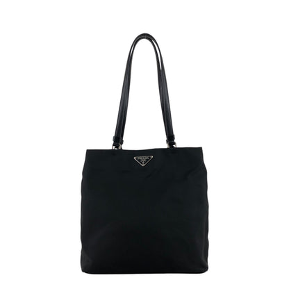 PRADA Tessuto Triangle Logo Totebag Black Vintage x4un45