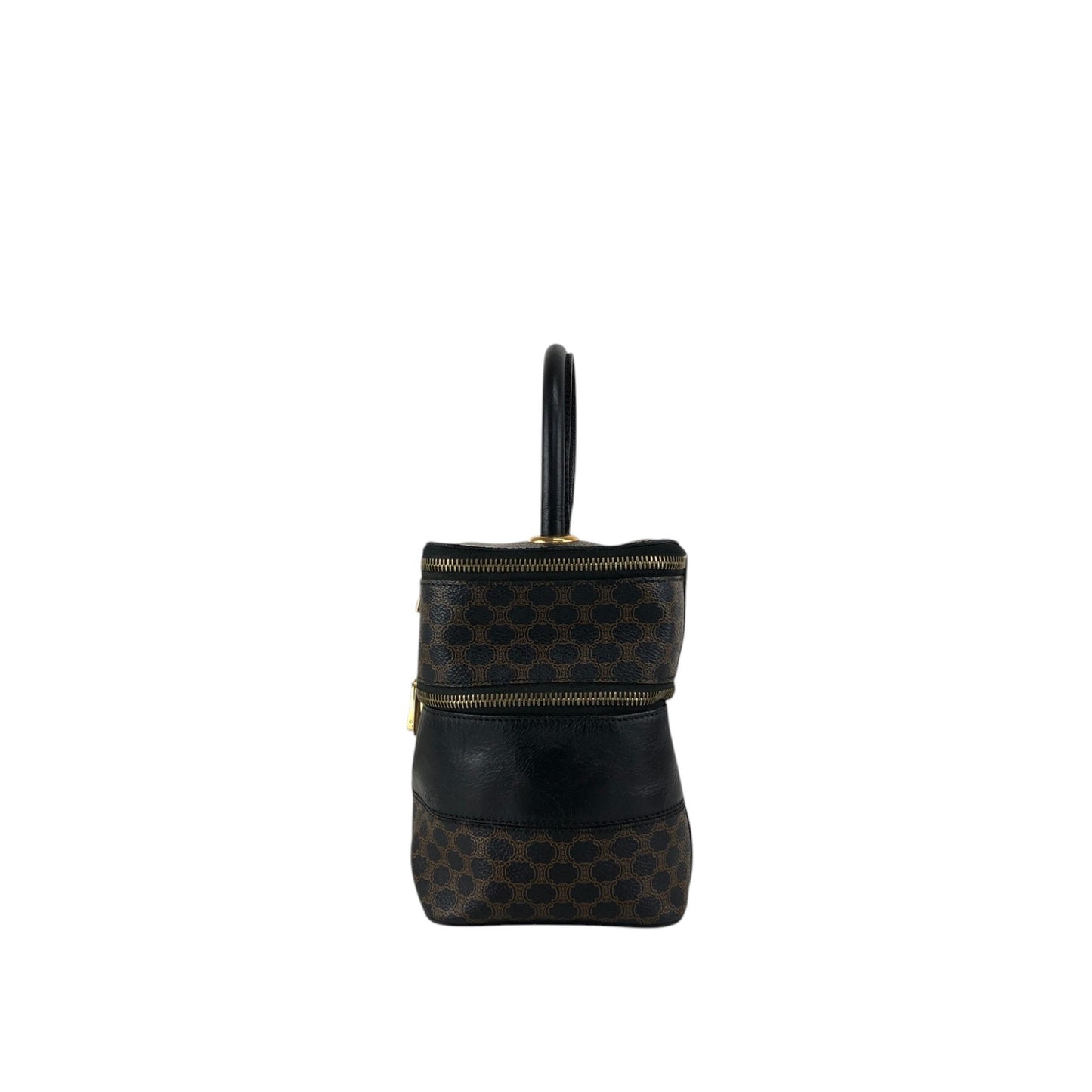 CELINE Macadam Handbag Vanity bag Black Vintage 3u4pwn