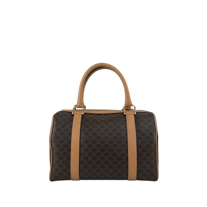 CELINE Macadam Small Boston bag Handbag Brown Vintage 2iu55c