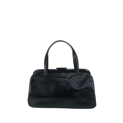 PRADA Metal Clasp Handbag Black Vintage 6am4p2