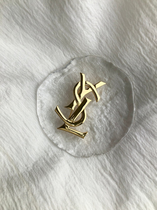 Yves Saint Laurent YSL   Brooch Gold Vintage  YSL 472ap8