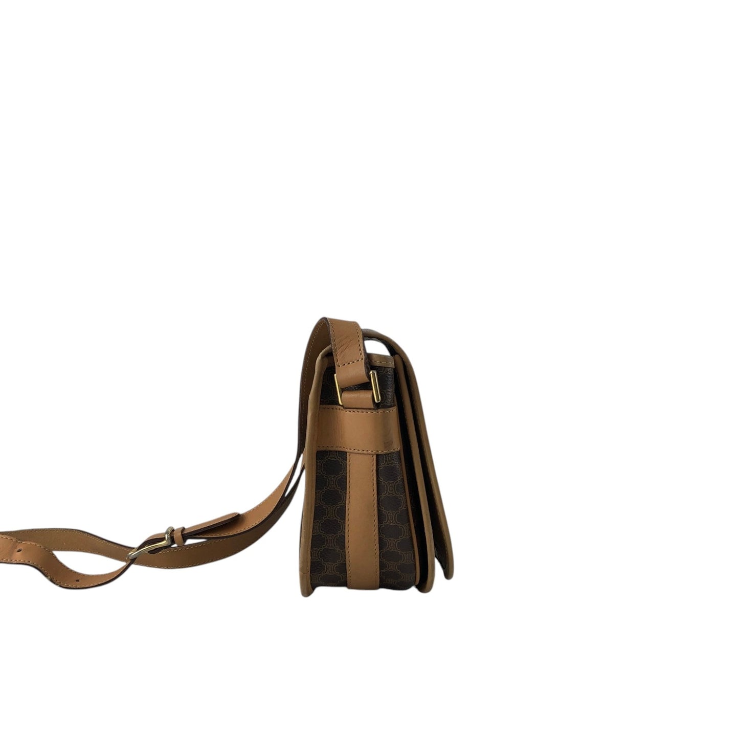 CELINE Macadam Blason Shoulder bag Brown Vintage rtiv5k