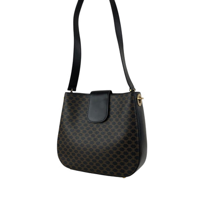 CELINE Macadam Toggle Clasp Shoulder bag Black Vintage fphffk