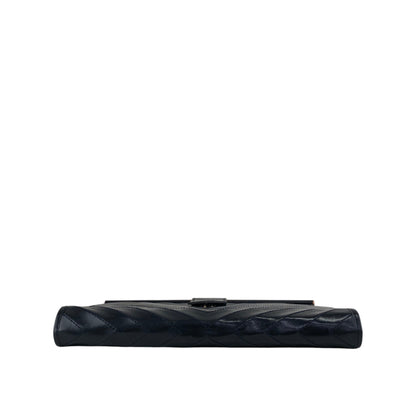 Yves Saint Laurent YSL Logo Clutch bag Navy Vintage j5mjwb