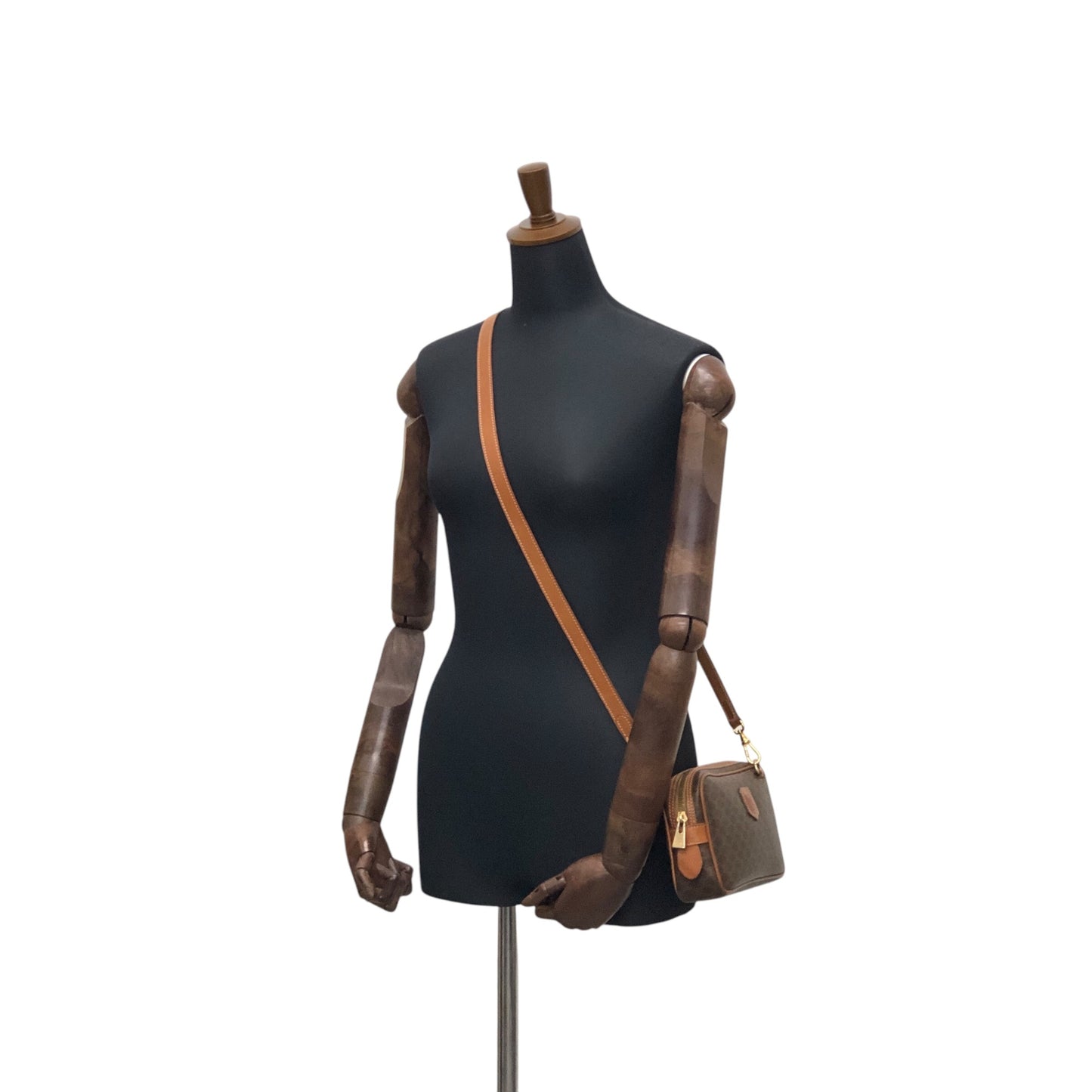 CELINE Macadam Blason Shoulder bag Brown Vintage m7s7jn