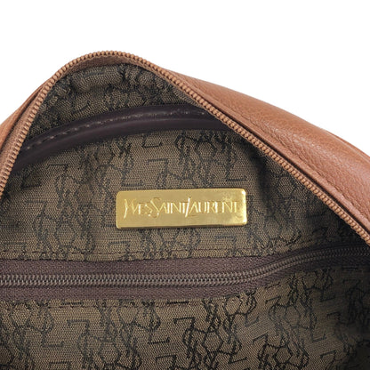 Yves Saint Laurent YSL Logo Circle Shoulder bag Brown Vintage nkx8ax