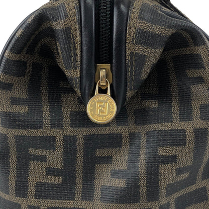 FENDI Zucca Logo Two-way Handbag Shoulder bag Boston bag Black Vintage yh8esb