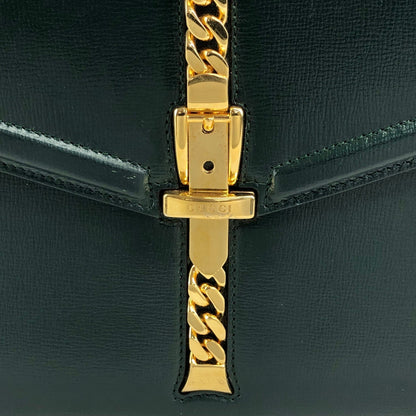 GUCCI Belt Motif Handbag Green Vintage 2vw4nm