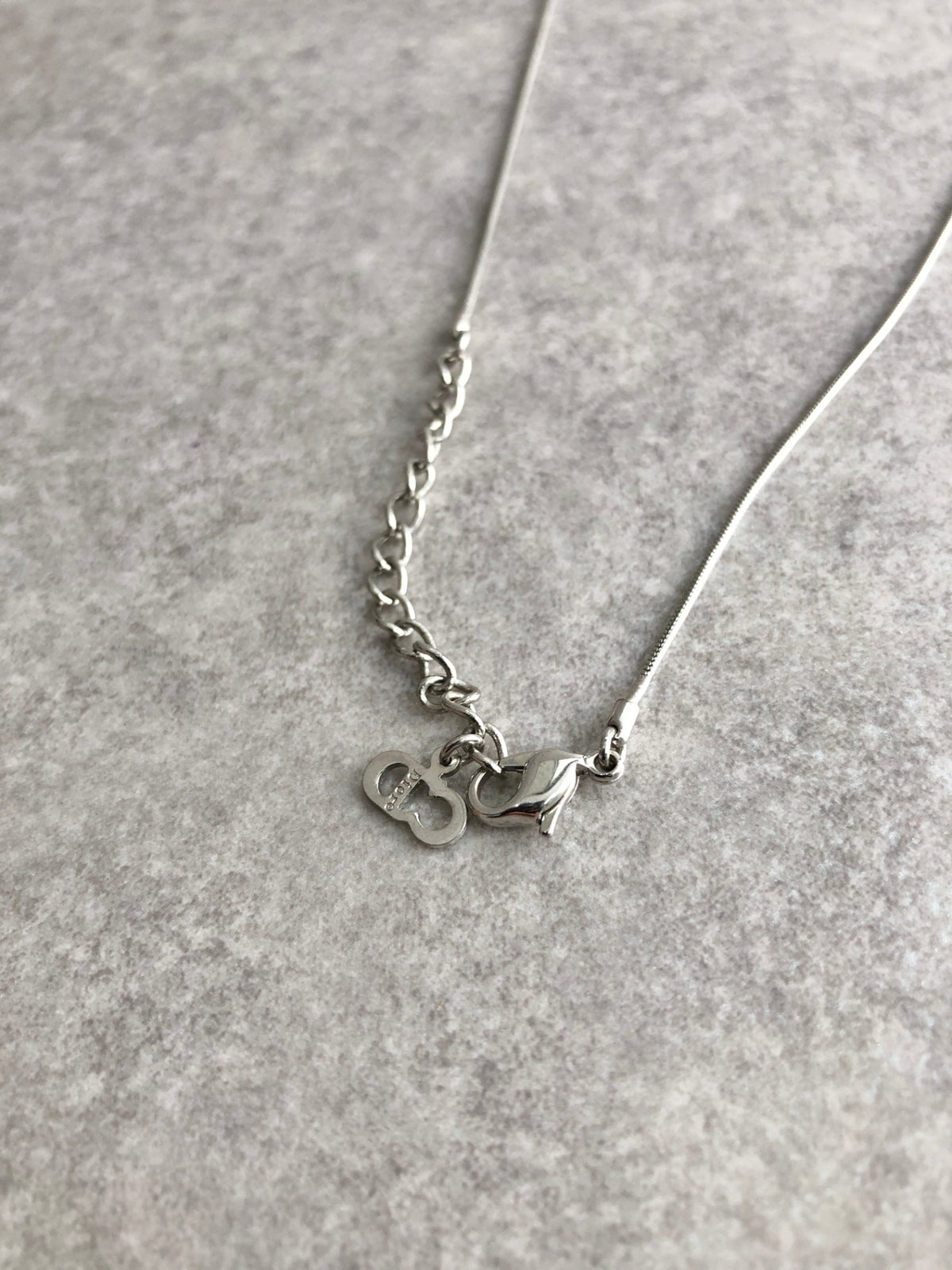 Christian Dior Logo Motif Necklace Silver Vintage dngcy3