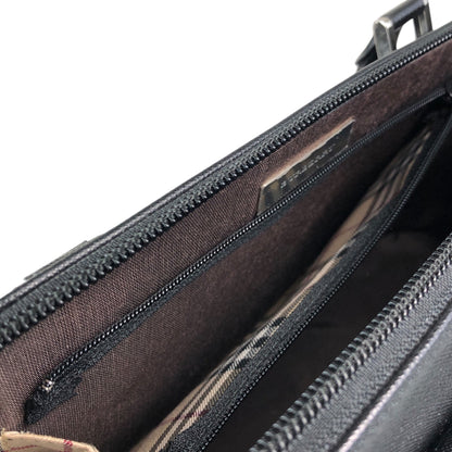 BURBERRY Front Pocket Handbag Black Vintage h2h7ny