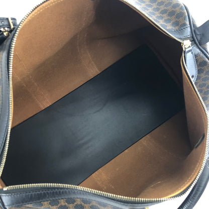 CELINE Macadam Blason  PVC Leather Boston bag Black Vintage brentd