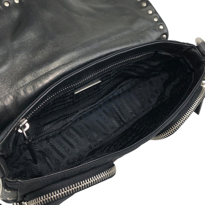 PRADA Triangle Logo Shoulder bag Black Vintage tiuxdg
